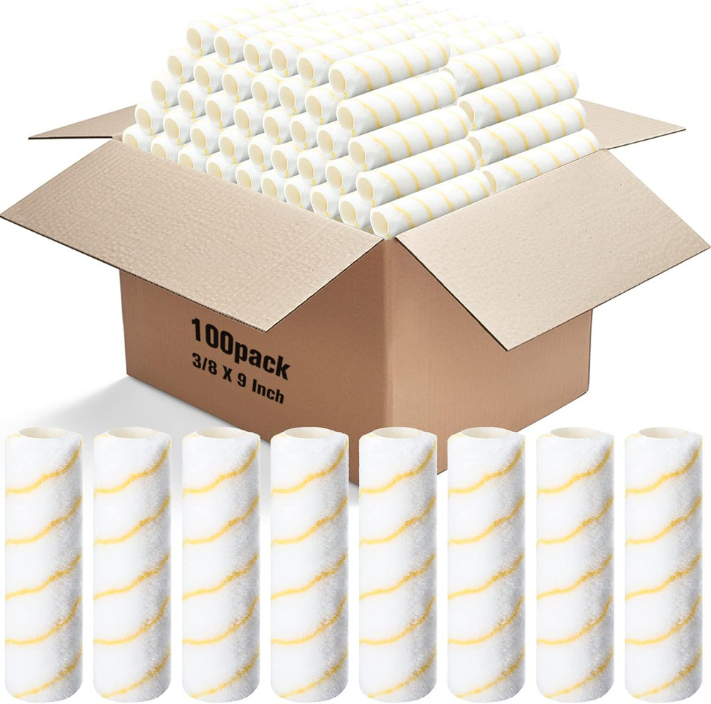 100 Pieces Paint Roller Covers 1/2 X 9 Inch Microfiber Paint Roller Covers Naps