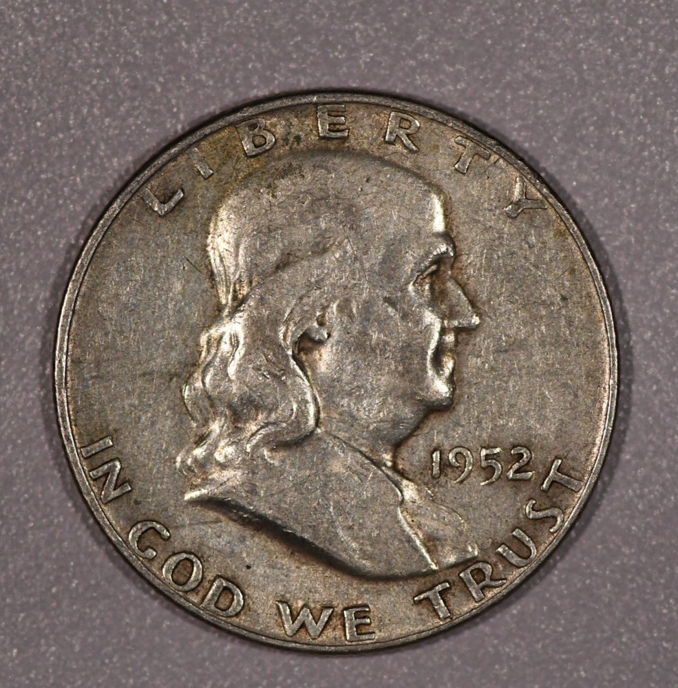 1952-D Franklin Half-Dollar SILVER Coin, Very Fine Condition