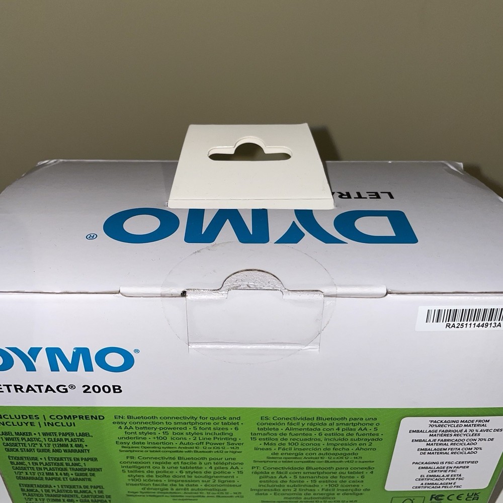 Dymo Bluetooth Compact Wireless Label Maker Thermal Printer LetraTag 200B