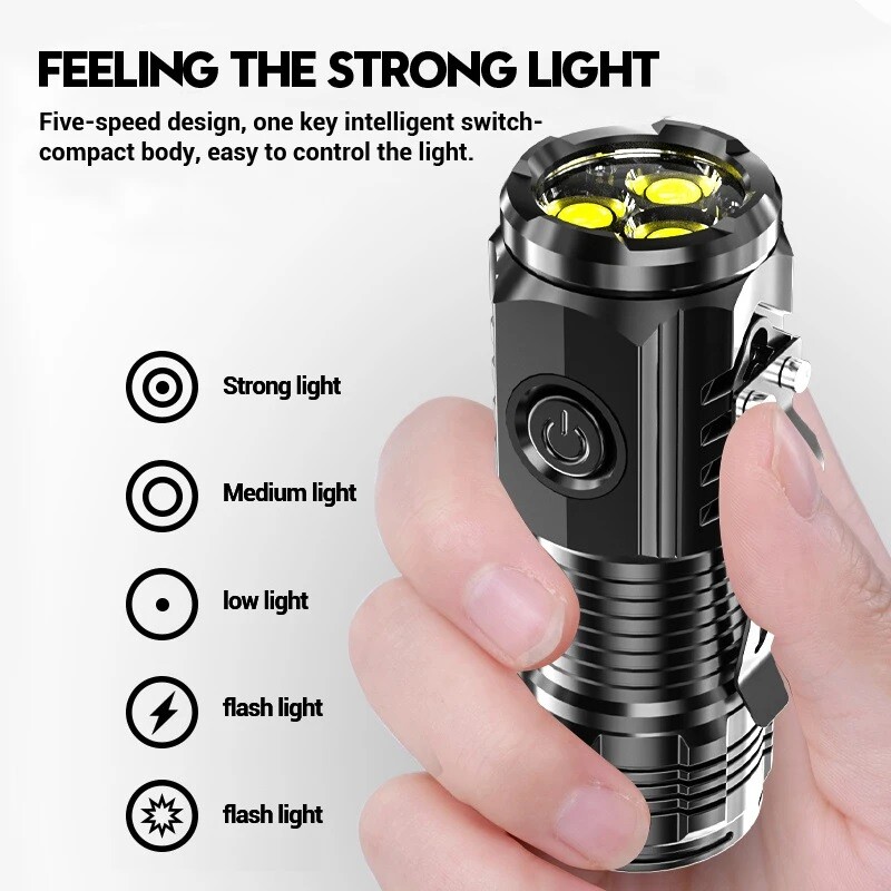 1000000 Lumens Super Bright LED Tactical Flashlight Rechargeable LED Work Light