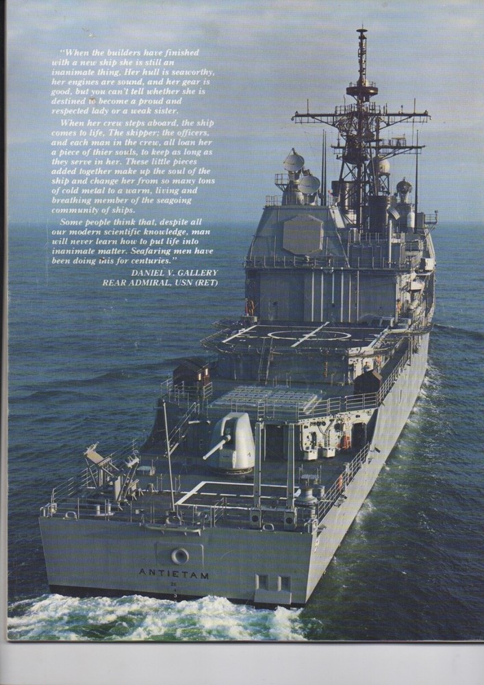 Original 1987 COMMISSIONING PROGRAM USS ANTIETAM CG 54 Navy Ship Baltimore