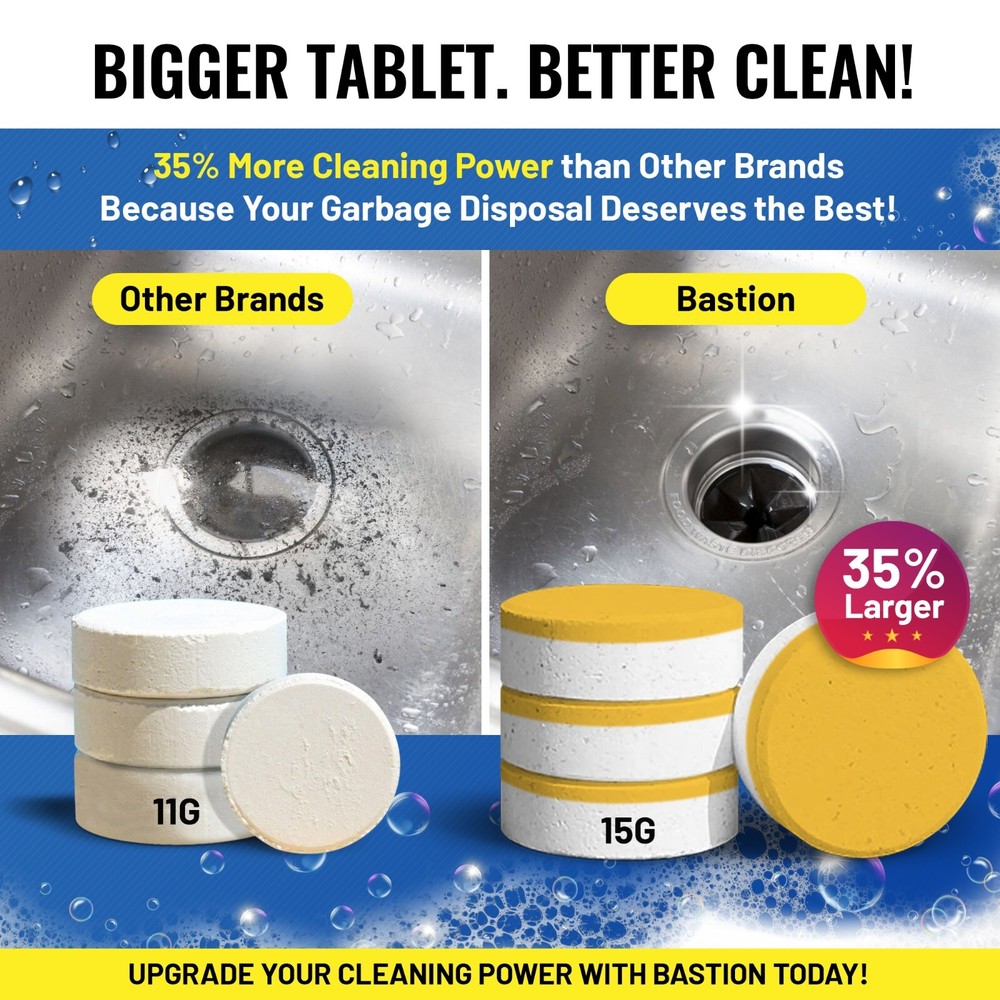 Foaming Garbage Disposal Cleaner Deodorizer Tablets - 24 Pack (1 Year Supply)