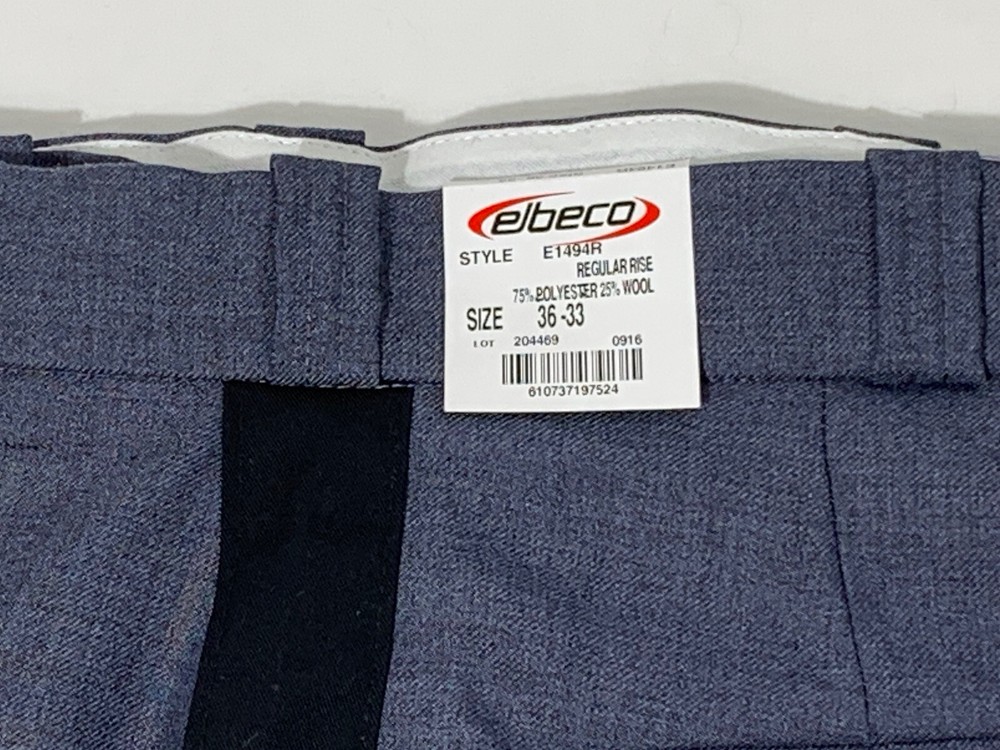 Elbeco Uniform Pants E1494R 75% Polyester 25% Wool Regular Rise 1" Black Stripe