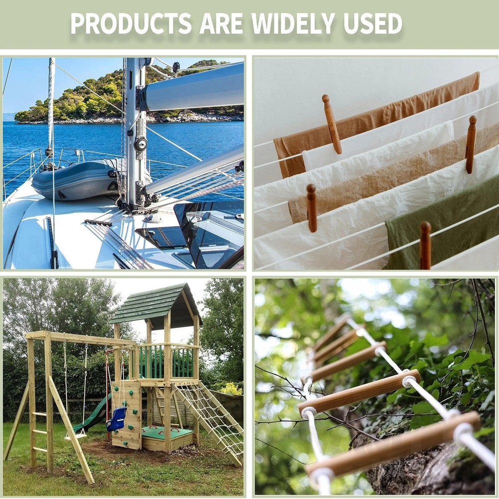 1/2'' 100' White Nylon Solid Braid Rope