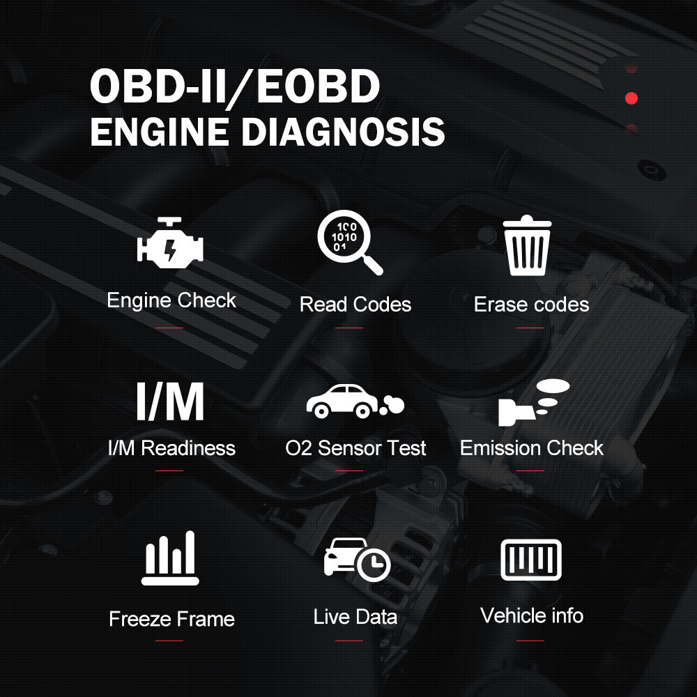 Automotive Diagnostic Scan Tool Check Engine System Car OBD2 Scanner Code Reader
