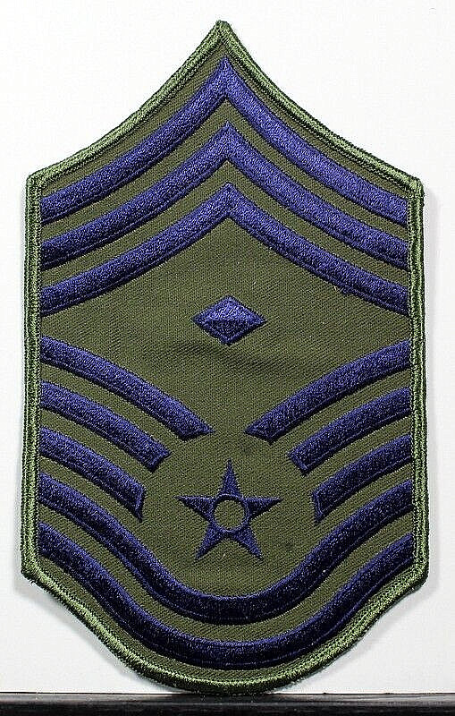 USAF Male Chief Master Sergeant First Sergeant Stripes OD Fatigue Patch Pair