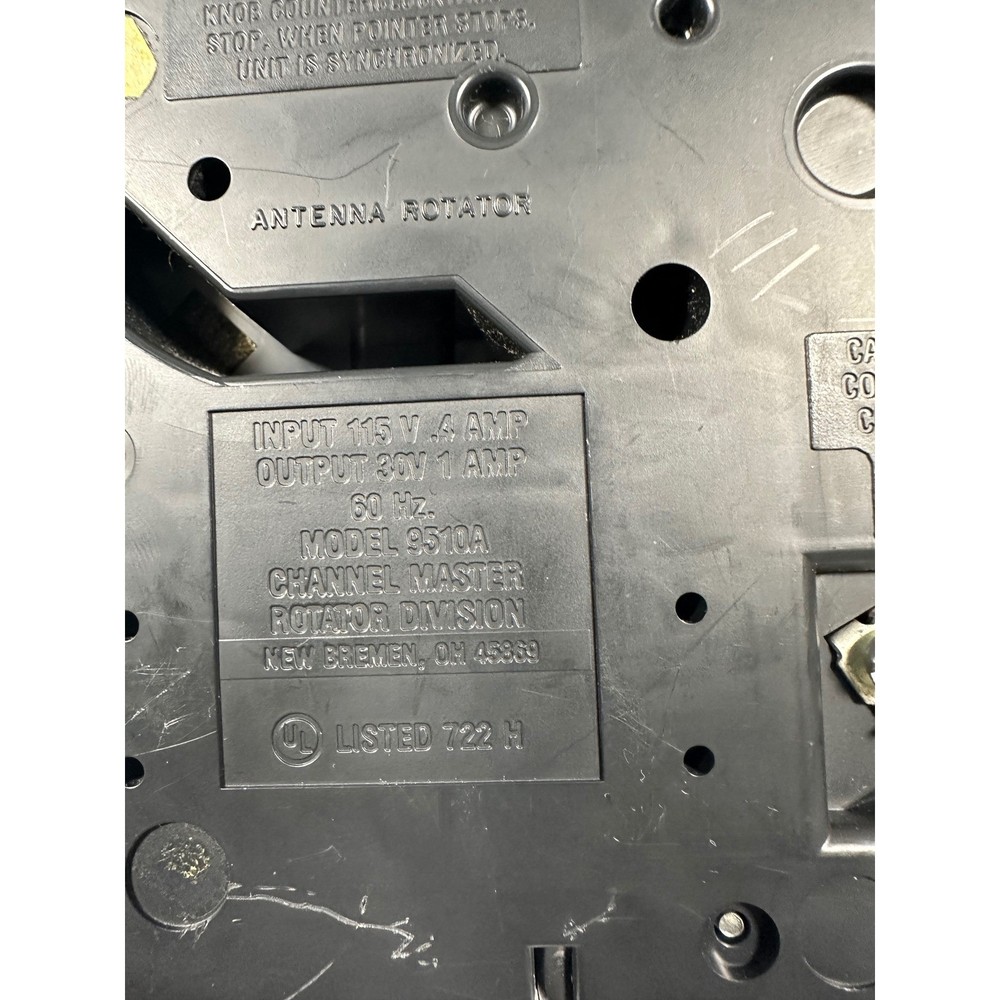 Channel Master 9510A Automatic Antenna Rotator ControlUnit Black TV Compass Dial