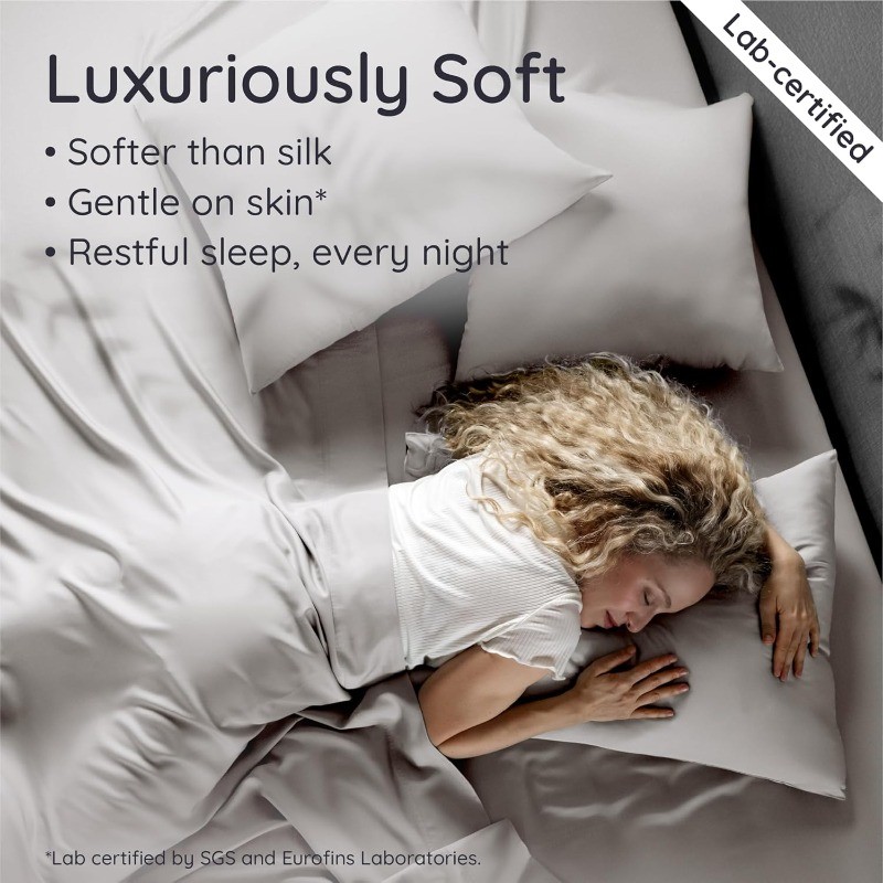 Sheet Set – 4pcs 100% Viscose Derived from Bamboo Sheets Set, Cooling Sheets