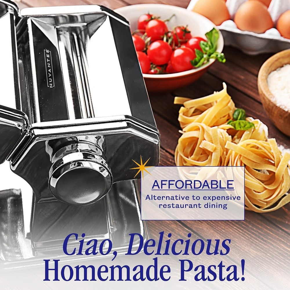 Luxury Pasta Maker - 7 Adjustable Thickness Settings & 2 Cutting Attachments