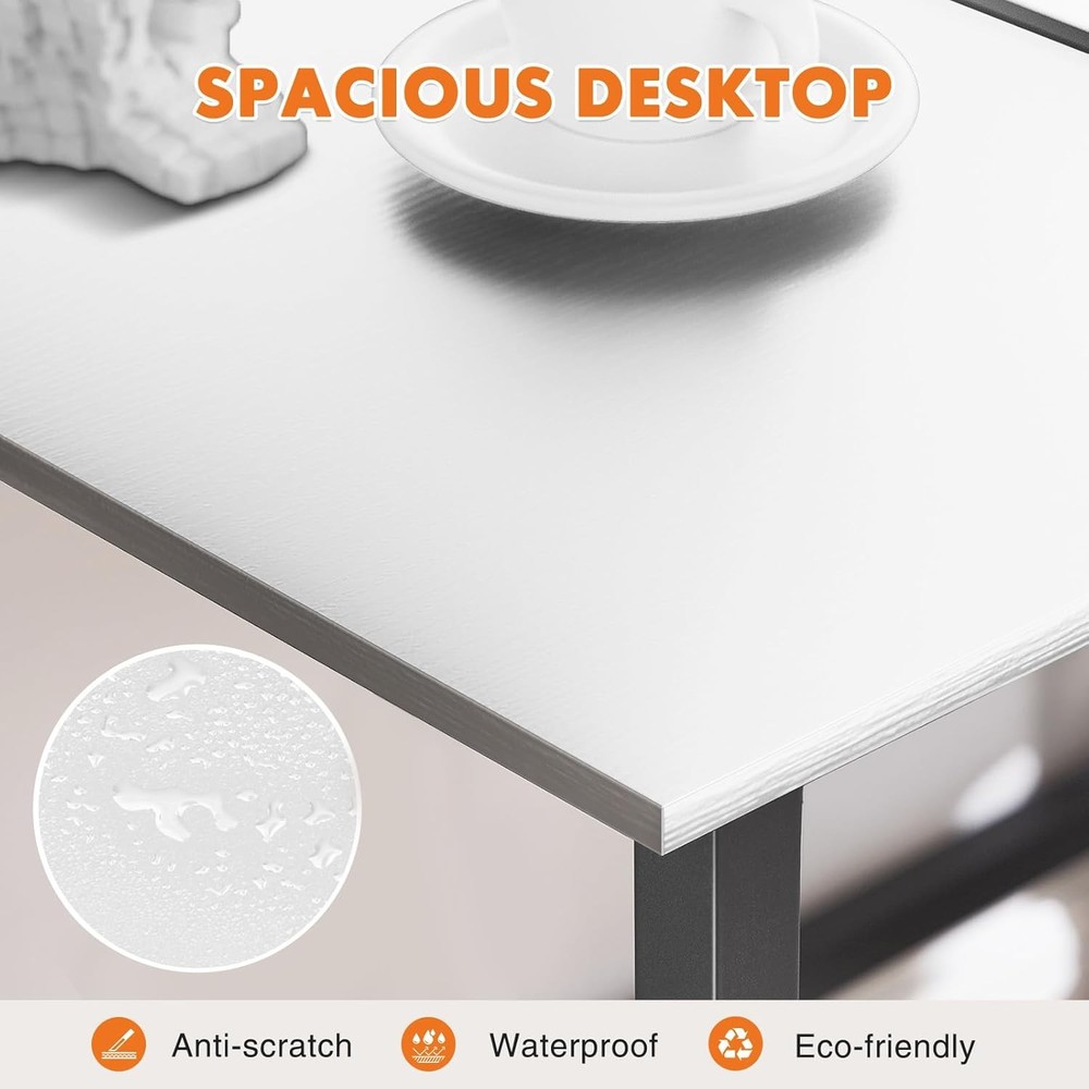 Sweetcrispy Compact 32in Computer Desk Study Table White 1 Pack