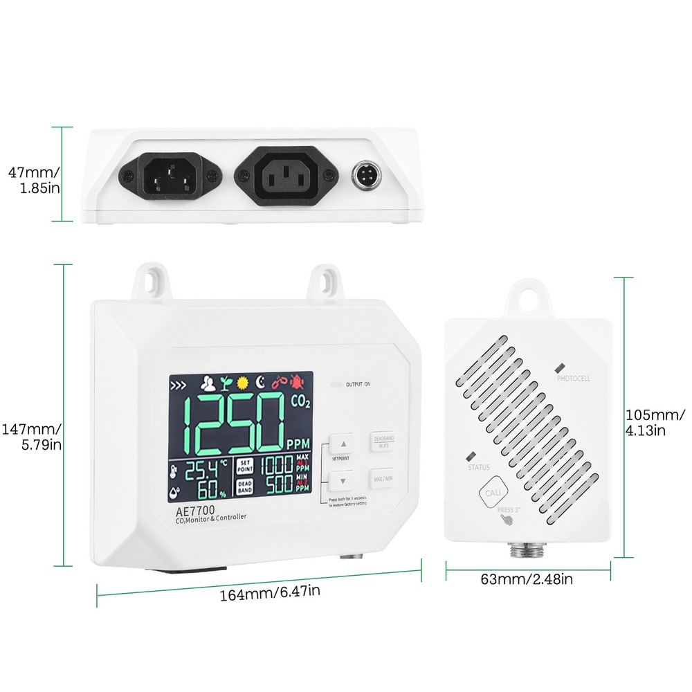 1-CO2 Monitor & Controller CO2 Concentration Tester Controller 0~9999ppm XJEH