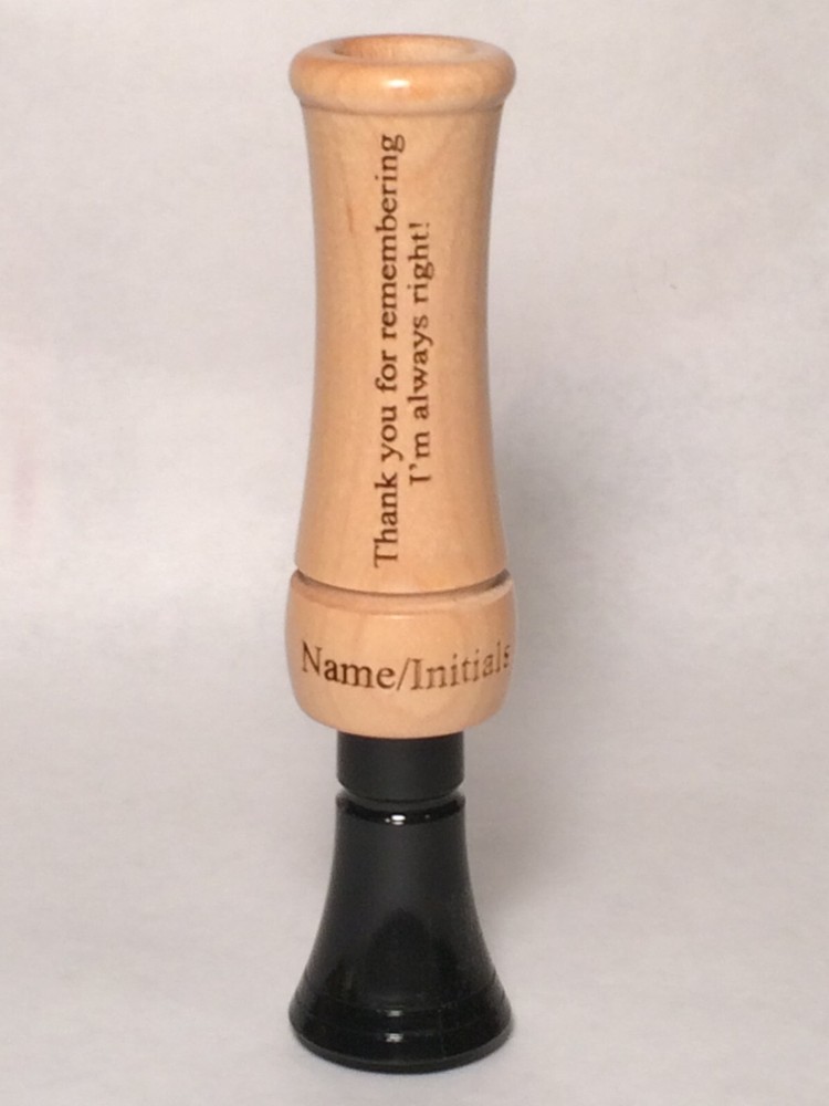 Personalized Duck Call laser engraved with your special message