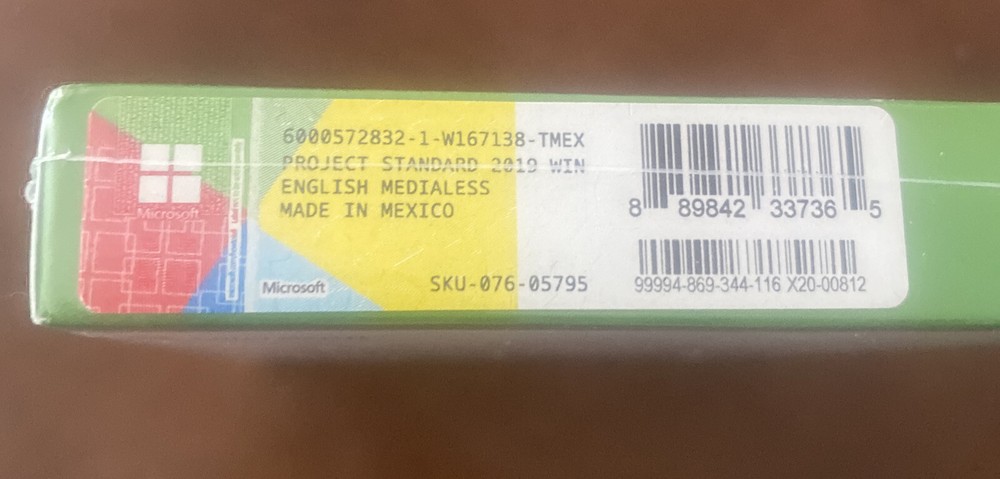 New Microsoft Project Standard 2019 076-05795
