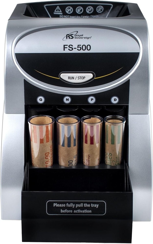 USD Coin Sorter with Anti-Jam Technology and Coin Wrapper Starter Pack, Silver