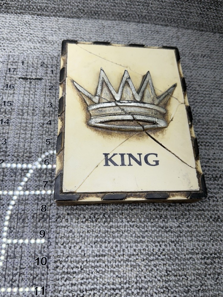 Sid Dickens Memory Tile Block "King" Silver Crown Retired 1995 Series M Logo