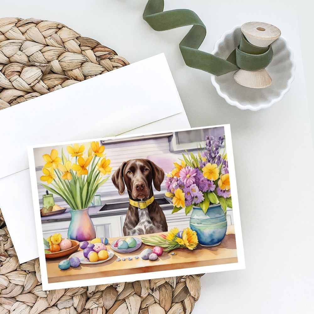 Caroline's Treasures Easter EggsGerman Shorthaired Pointer Greeting Cards Pk 8