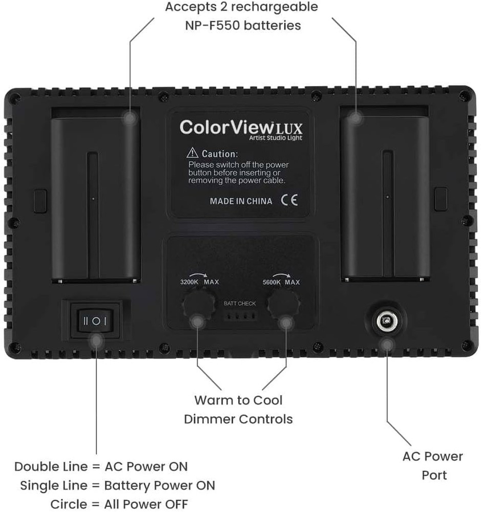 Acurit Colorview Lux Artist Studio Light 3 Pack