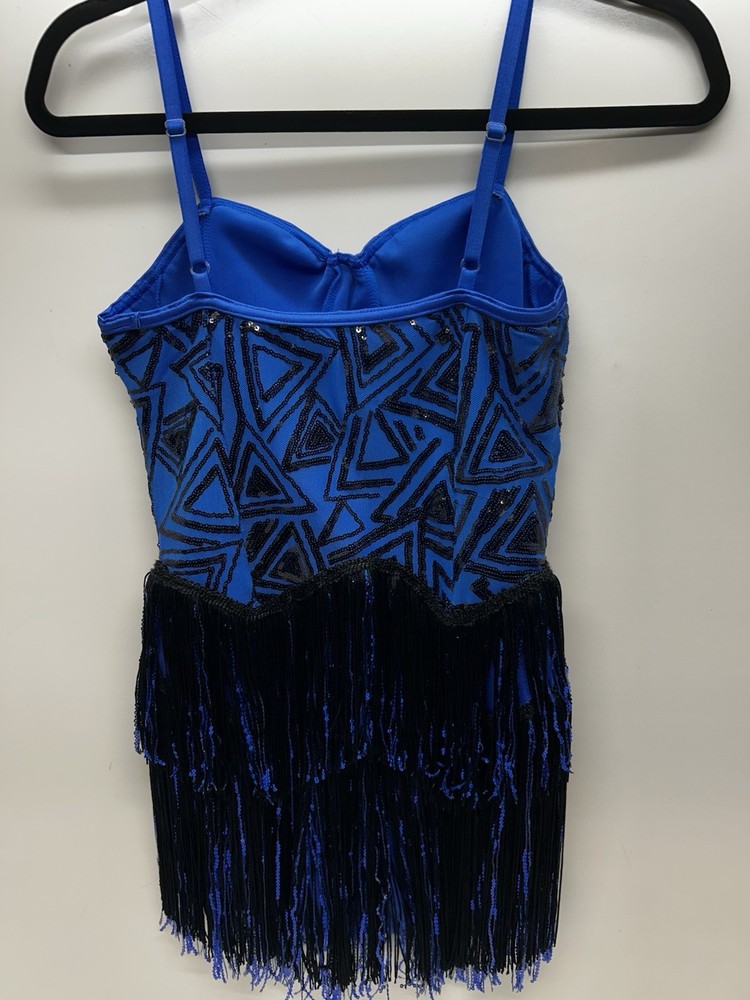 New Weissman Blue Sequin Dance Costume Size SA