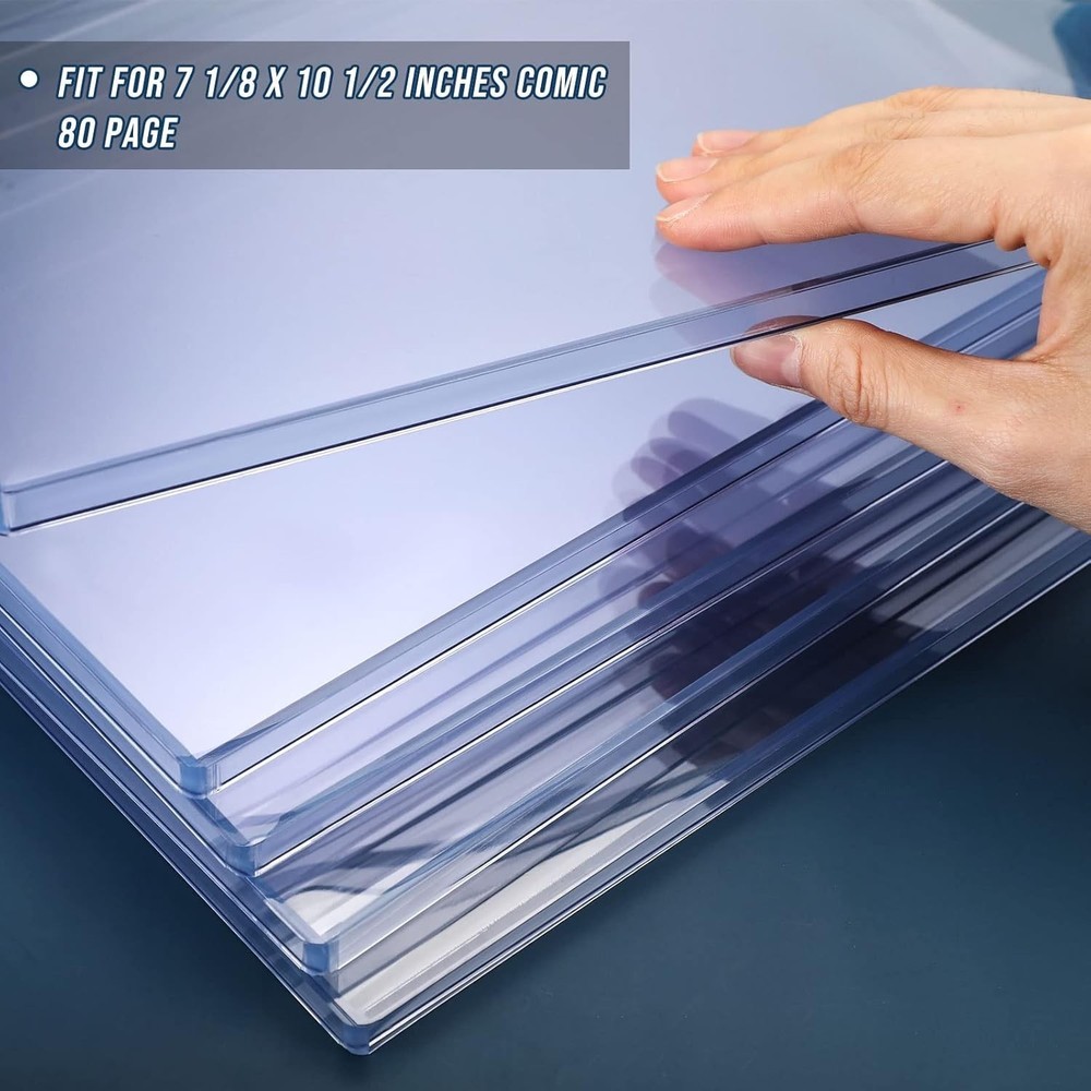 Comic Book Display Case Set, Include Comic Book Sleeves and Clear Plastic Easels