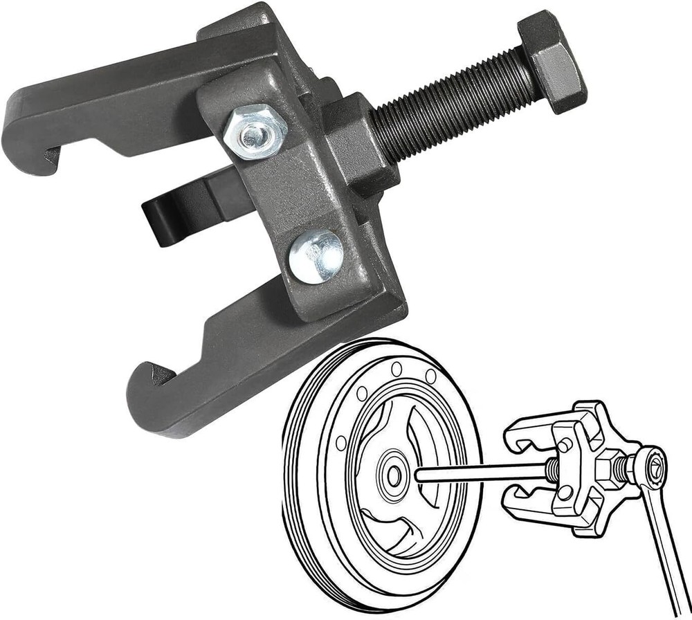 Harmonic Balancer Puller with Adjustable 3-Jaw Puller Kit, Forcing Screw Fits