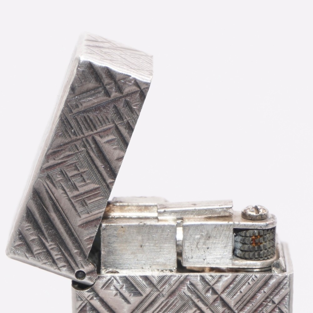 Rare Dunhill Lighter Silver Florentine Pattern-Ultrasonically cleaned_Working