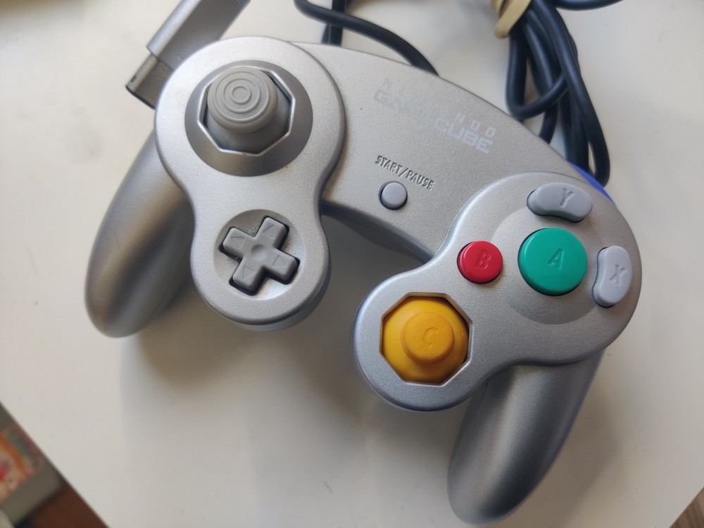 OEM Nintendo GameCube Controller Silver DOL-003 Authentic Tight Stick Test