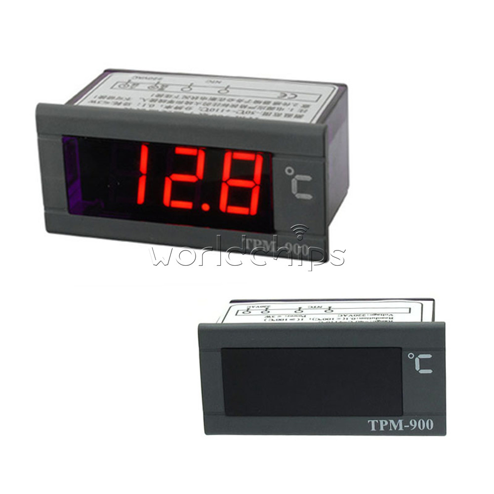 TPM-900 220V Digital Temperature Controller LED Panel Meter with Sensor WC
