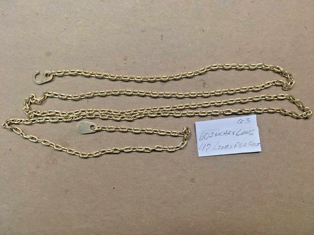 HERMLE URGOS GRANDFATHER CLOCK SOLID BRASS CHAIN WITH HOOKS PULL TABS