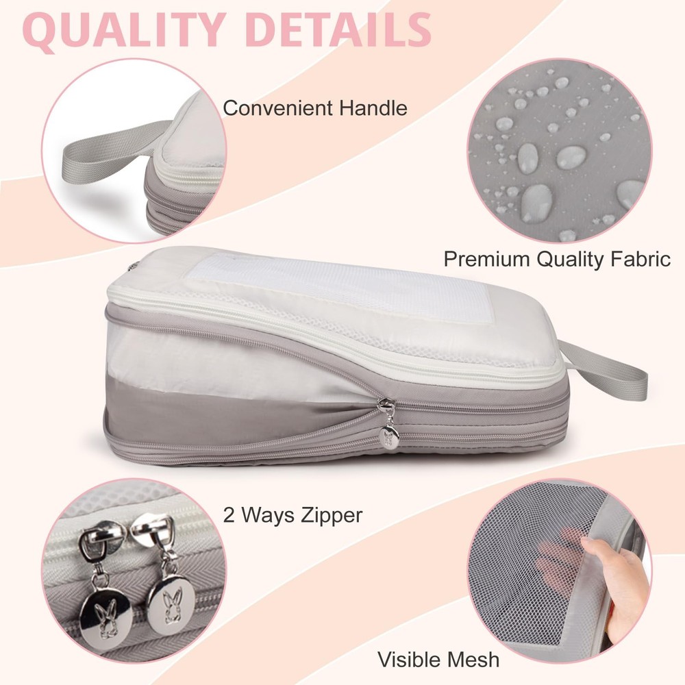 Expandable Double-Sided Compression Packing Cube，3 Set Lightweight Double Dec...