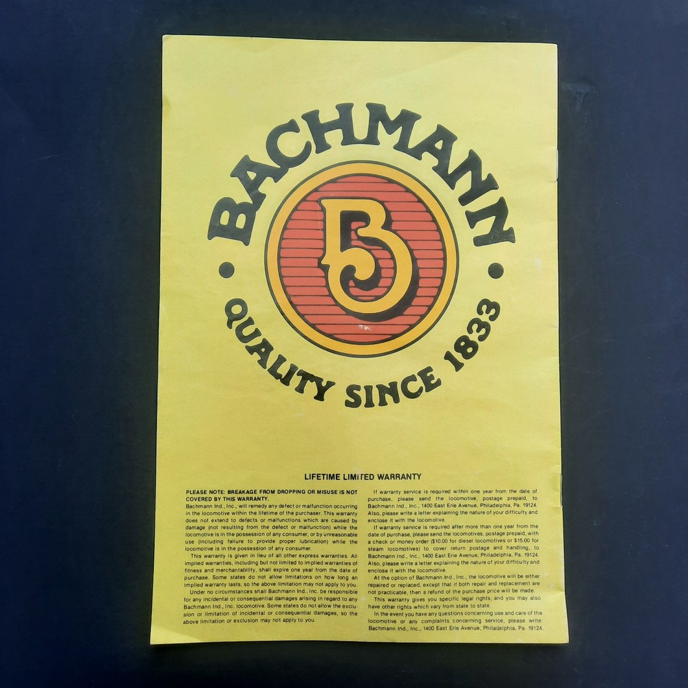 1988 Bachmann BachMan Master Railroader Train Set Instruction Manual Comic Book