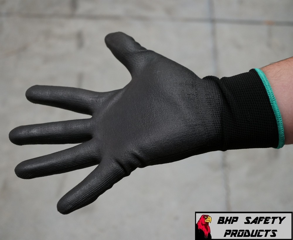 (12 PAIR) GLOBAL GLOVE PUG17-M POLYURETHANE ANTI-STATIC WORK GLOVES MEDIUM