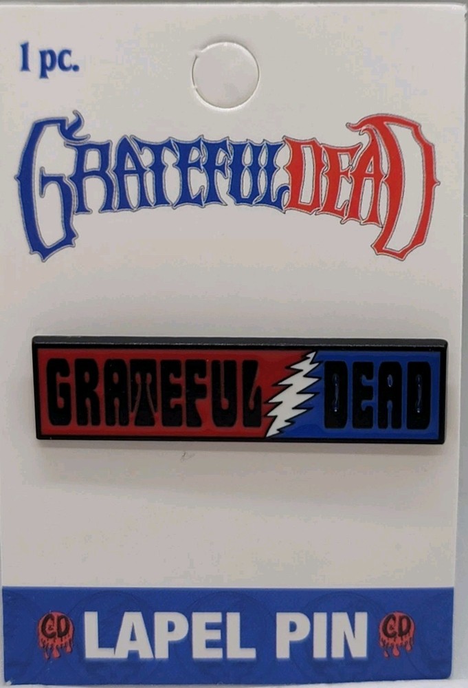 🎸 Grateful Dead Lightning Bolt Rectangle Logo Enamel Pin
