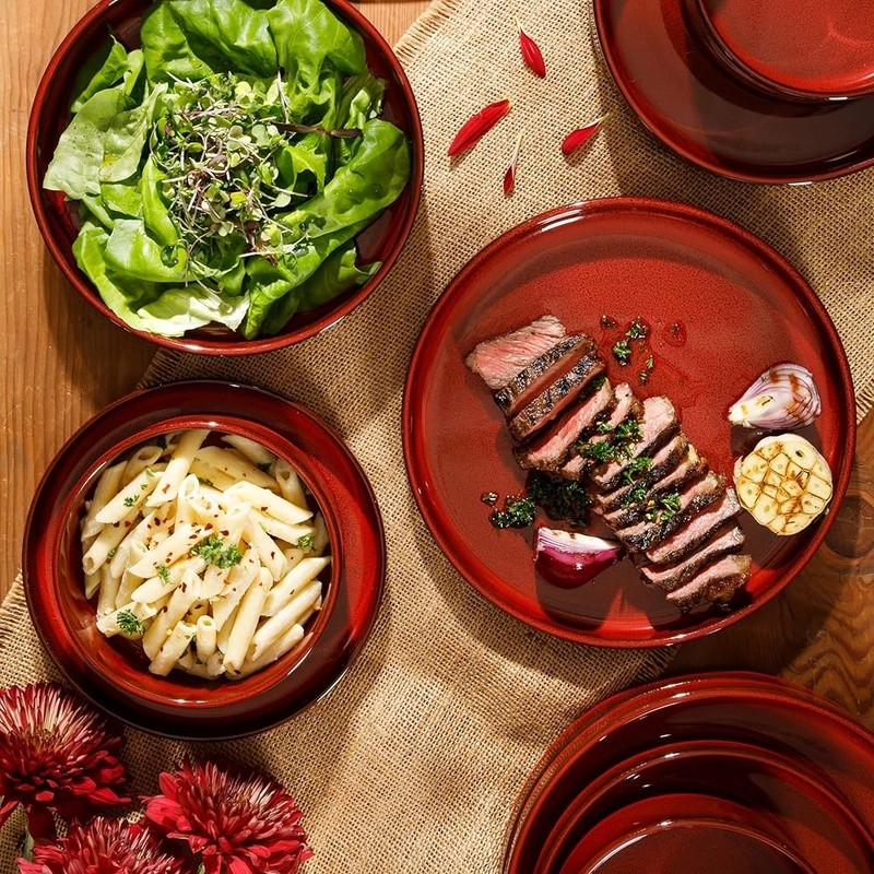 Terracotta Dinnerware Set 4 Eco Friendly Stackable Tableware Dining Essentials