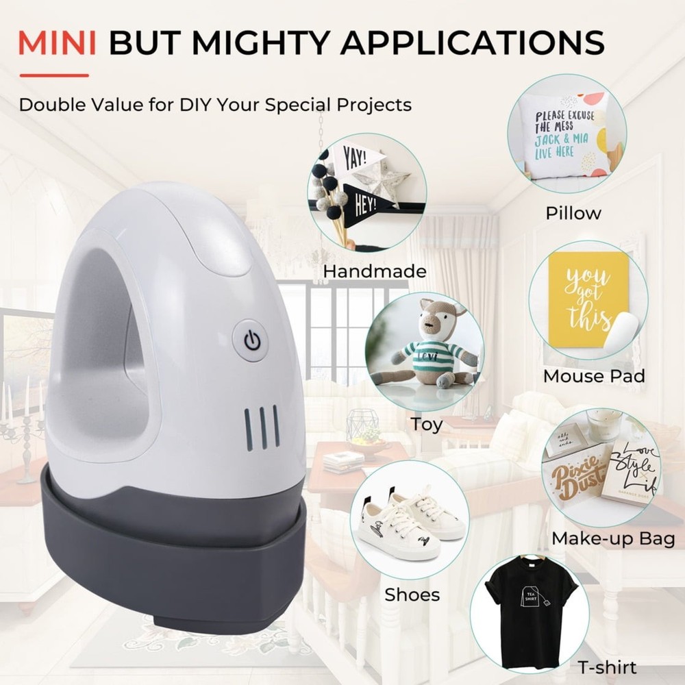 HTVRONT Mini Heat Press Machine Portable Iron Press for Heating Transfer Objects