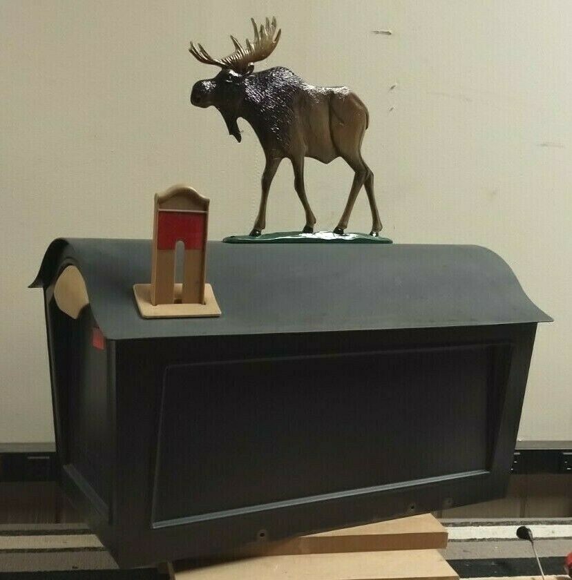 Mailbox topper / ornament, MAJESTIC MOOSE. Solid aluminum will not rust AS SHOWN