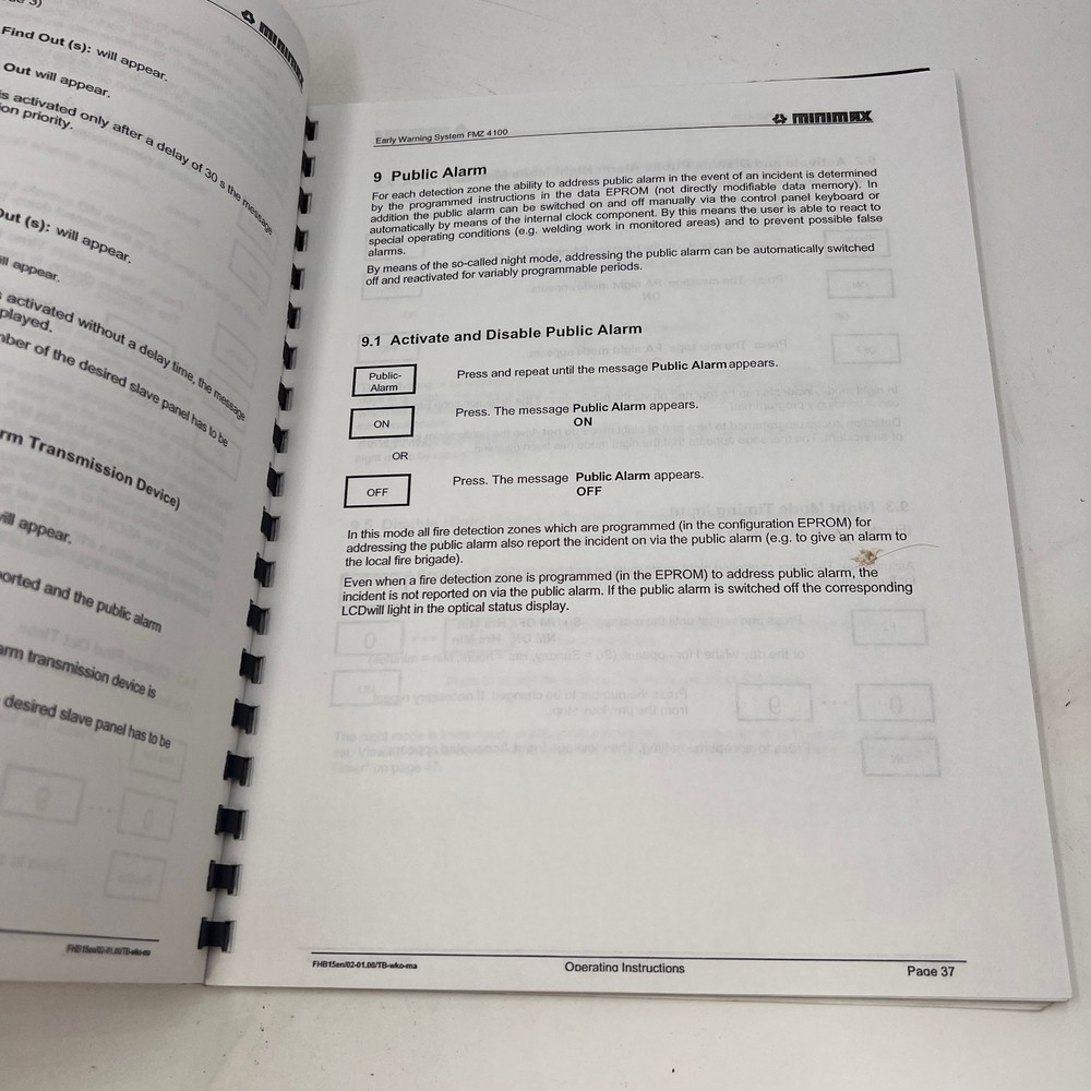 MANUAL FLAMEX 4100 FIRE DETECTION CONTROL PANEL * MANUAL ONLY *