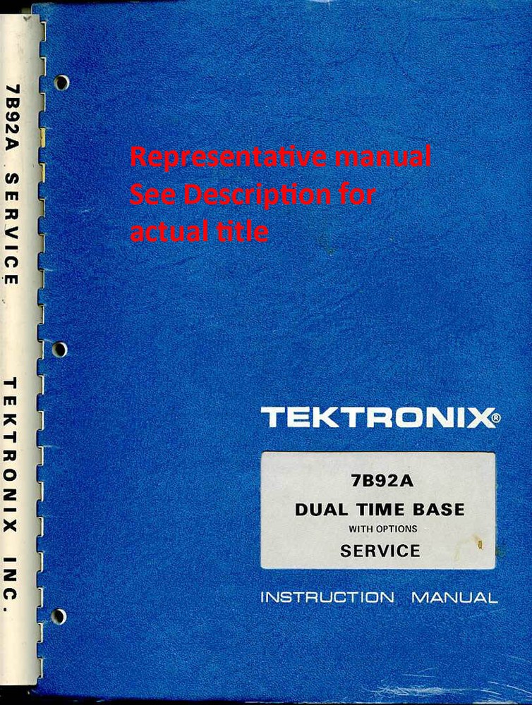 Original Tektronix Instruction Manual for the 3B2 Time Base