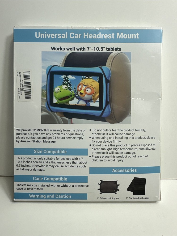 Universal Car Headrest Mount Adjustable iPad 7"-10.5 Tablets