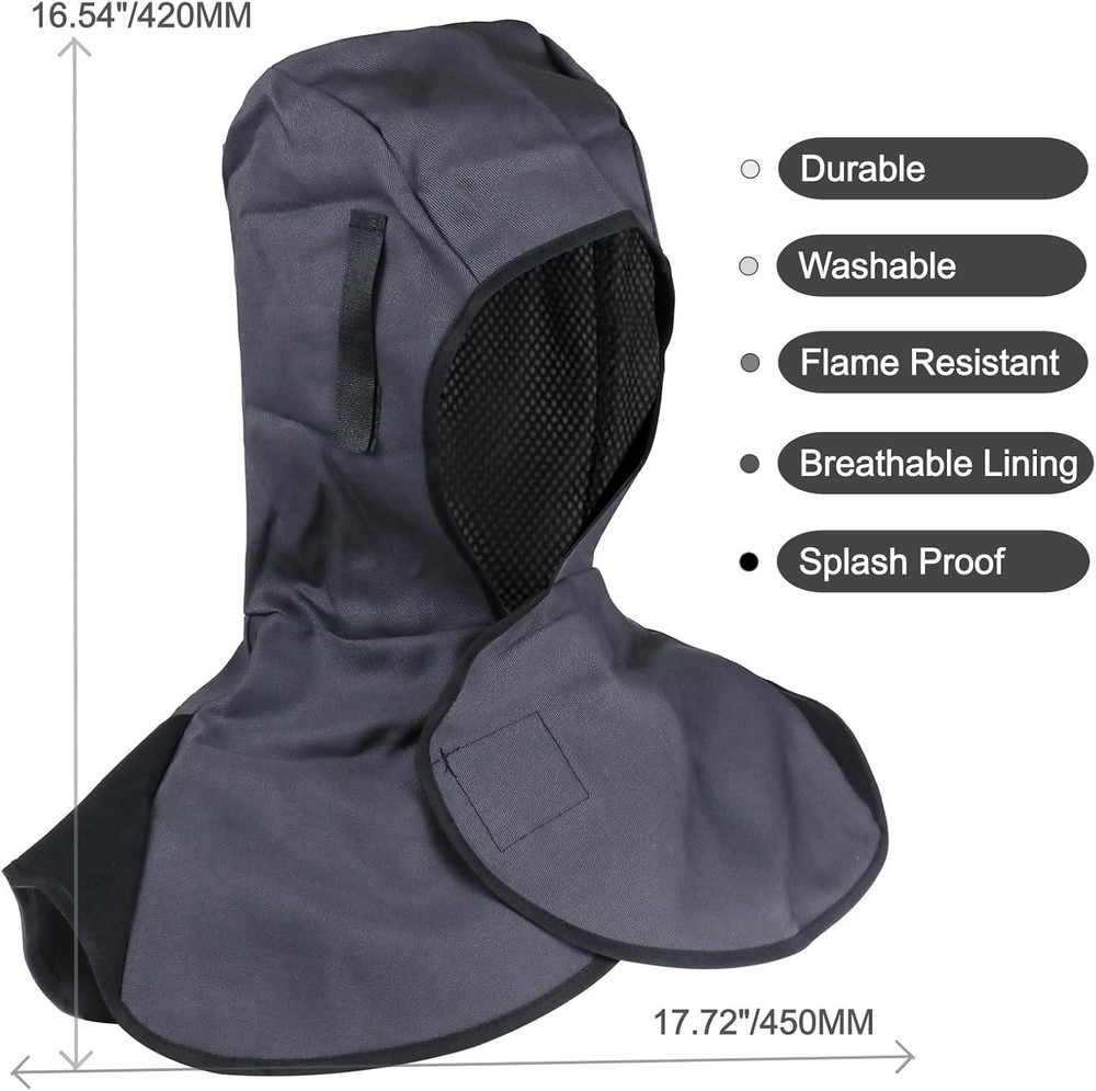 Lightweight Heat-Resistant Welding Helmet with Neck Drape - Full Coverage Hea...