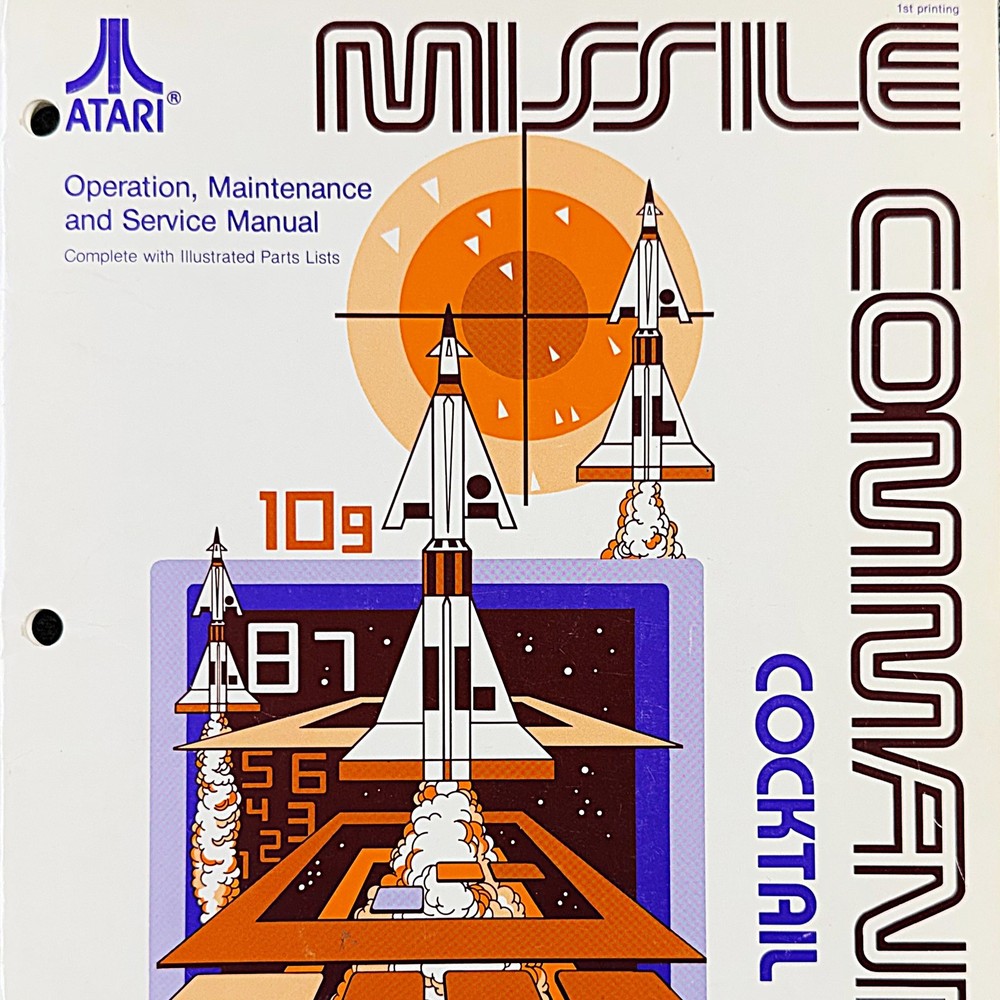 Atari Missile Command Arcade Video Game Manual ORIGINAL