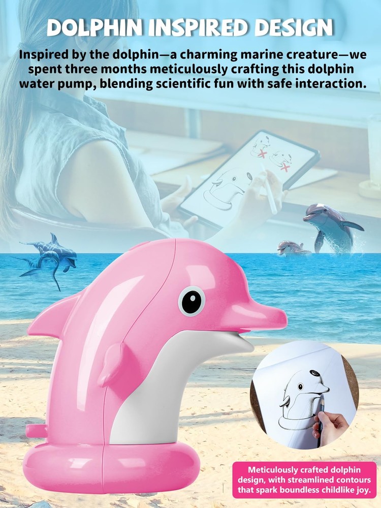 Dolphin Water Table Pump with Magnetic Base No Drill 3H Runtime Continuous Fl...