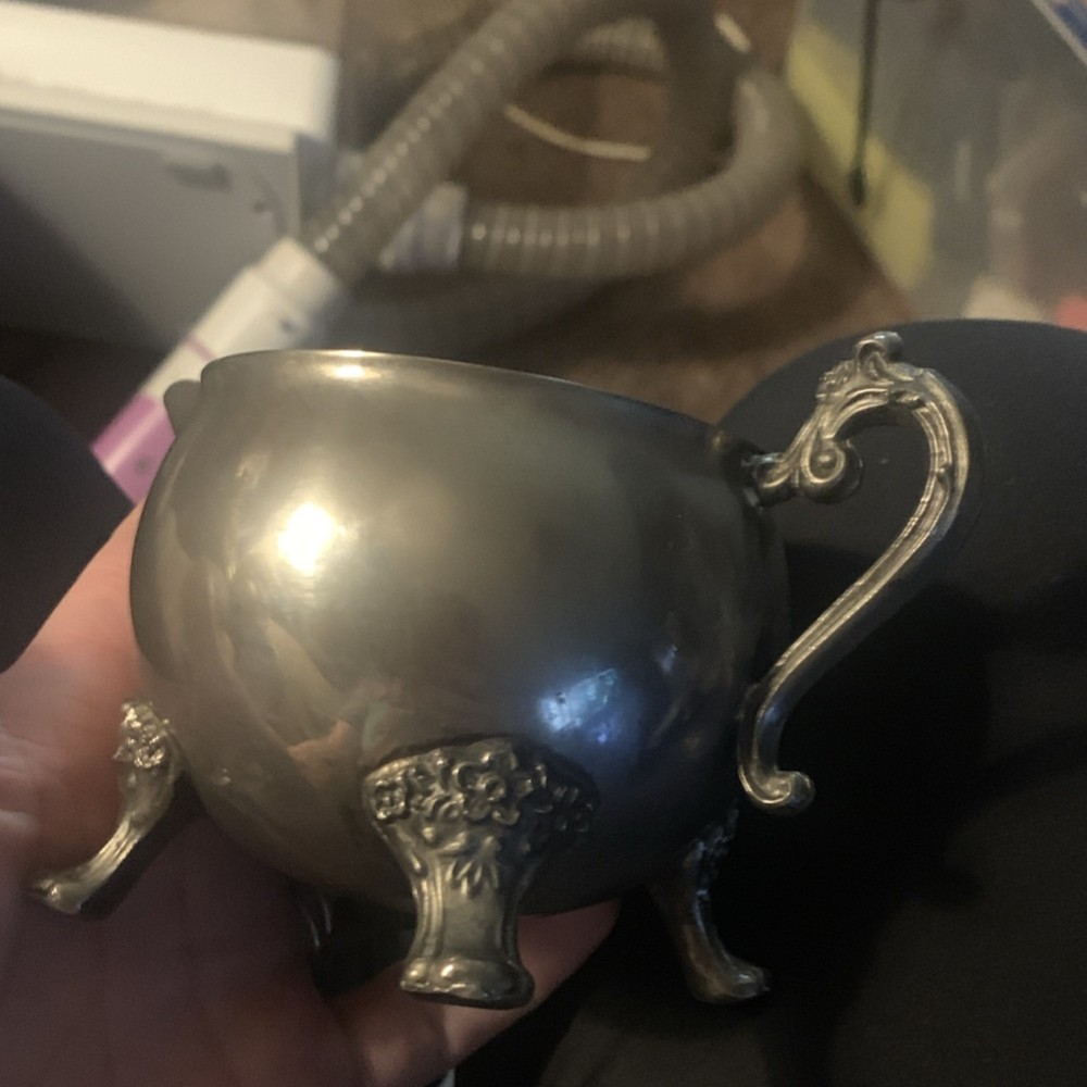 Victorian Silverplate Creamer Ornate Legs