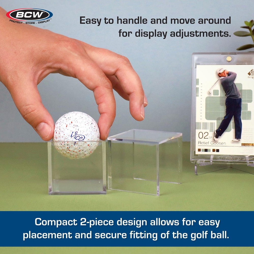 BCW Golf Ball Display Case - 1 ct Clear Polystyrene Shell White