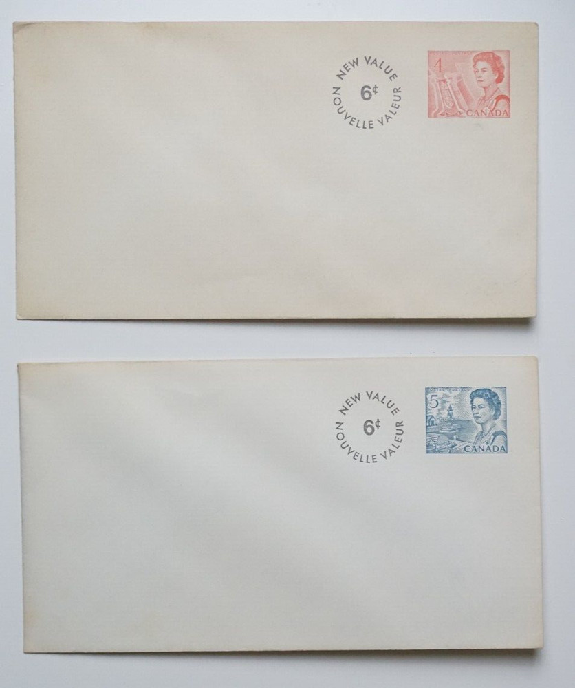 Canada Prepaid envelope - Queen Elizabeth, Revalued 6c