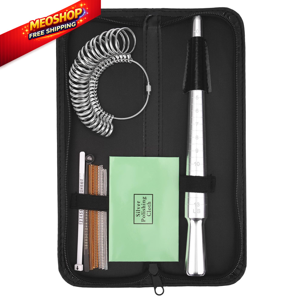 TUNQISM10 Pcs Ring Sizer Measuring Tool Set Includes Gauge, 3