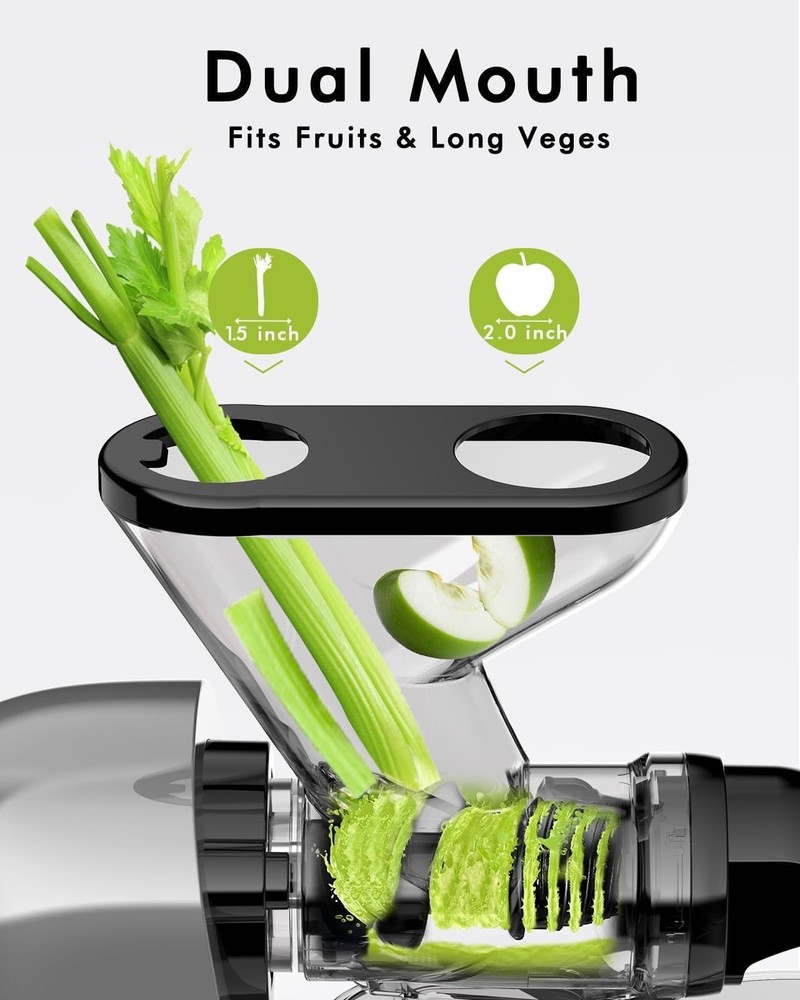 Cold Press Juicer Machine, Compact Single Serve Slow Masticating Juicer, Vegetab