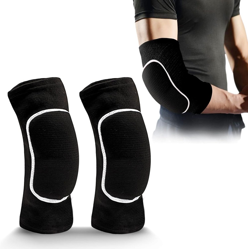 A Pair Elbow Pad, Breathable Adjustable Support for Men One Size, Black
