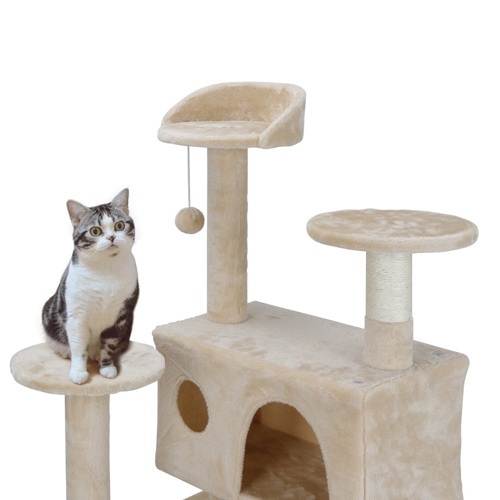 Multi-level Scratching Board 52" Cat Tree Tower for Multiple Cats W/Sisal Posts