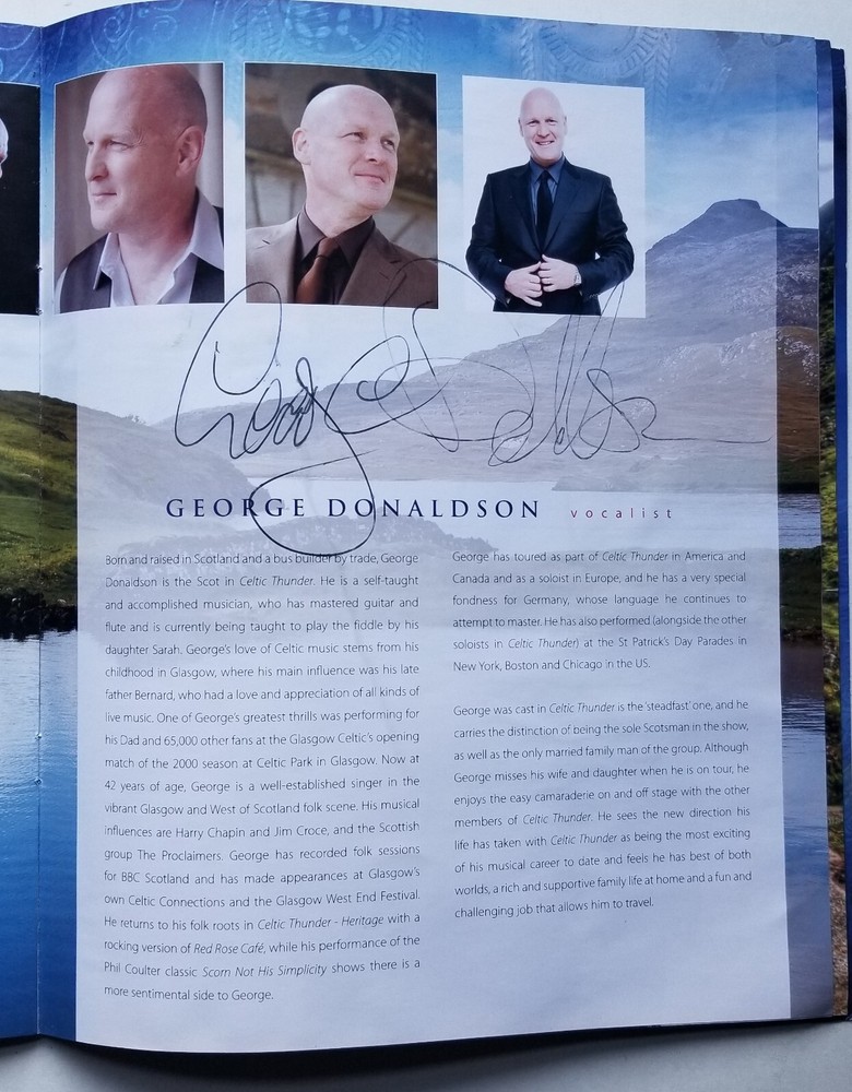Celtic Thunder SIGNED Heritage Souvenir Program COA Autographed Keith George +