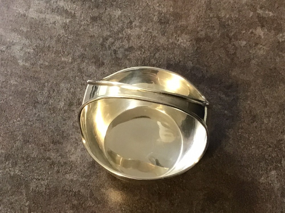Antique David R. Rough Solid Sterling Silver Elegant Small Nut Bawl, 59.8g,